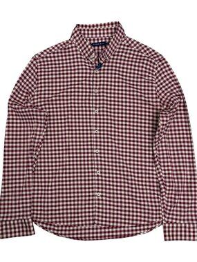 STONE ROSE Plaid Check Shirt Business Casual Button-Up Luxury Designer Men Large